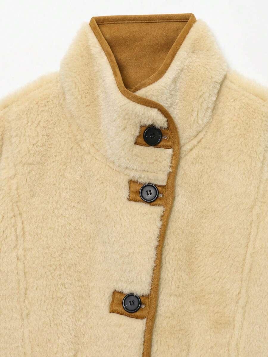 SHEIN DWUSTRONNY KOŻUCH GUZIKI W01__XS