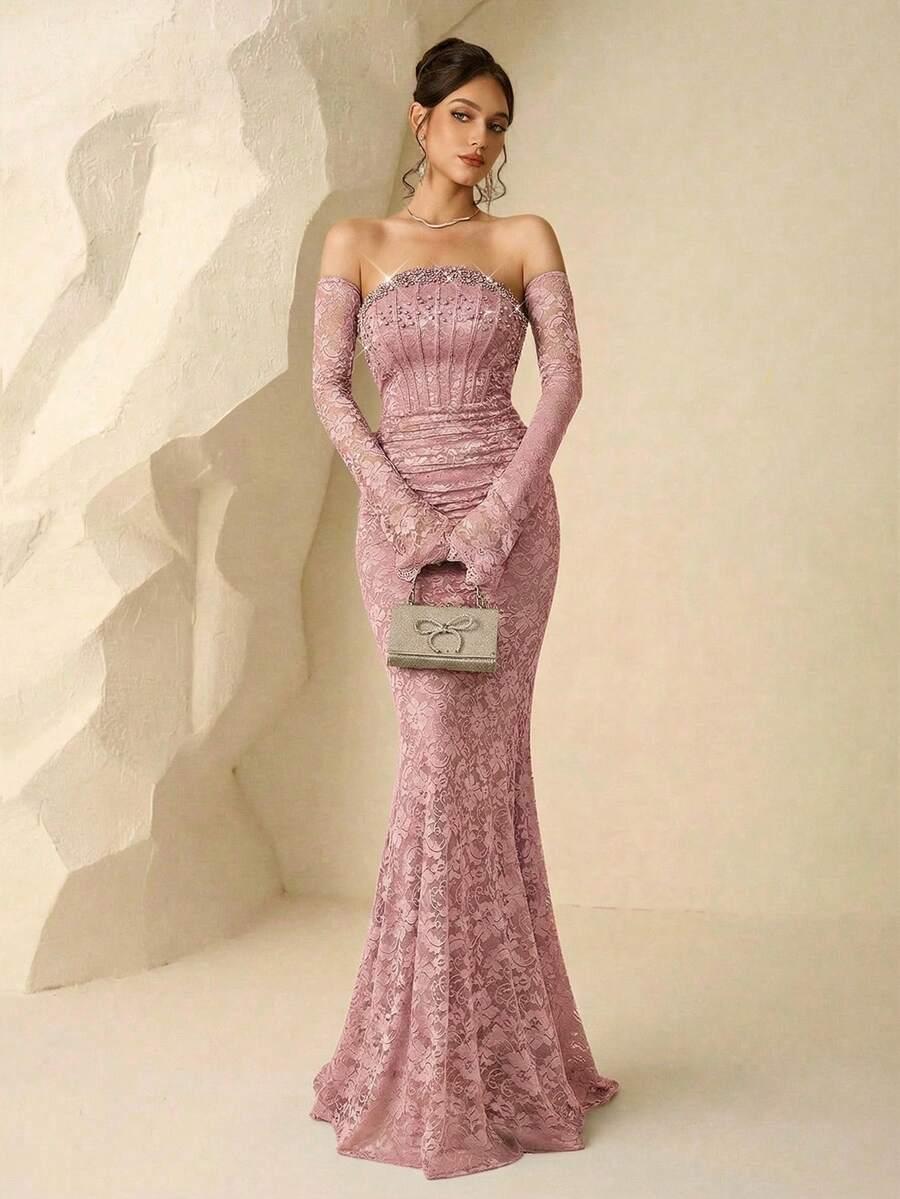 SHEIN RÓŻOWA MAXI SUKIENKA S06__L