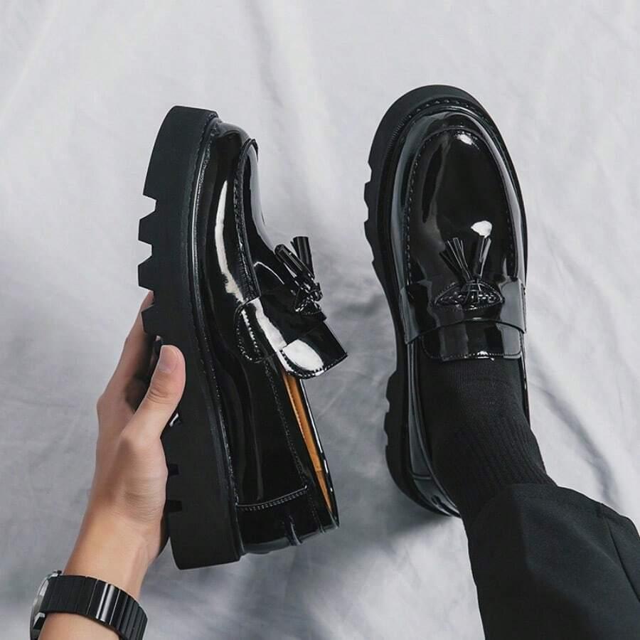 SHEIN CZARNE MOKASYNY FRĘDZLE S06__45