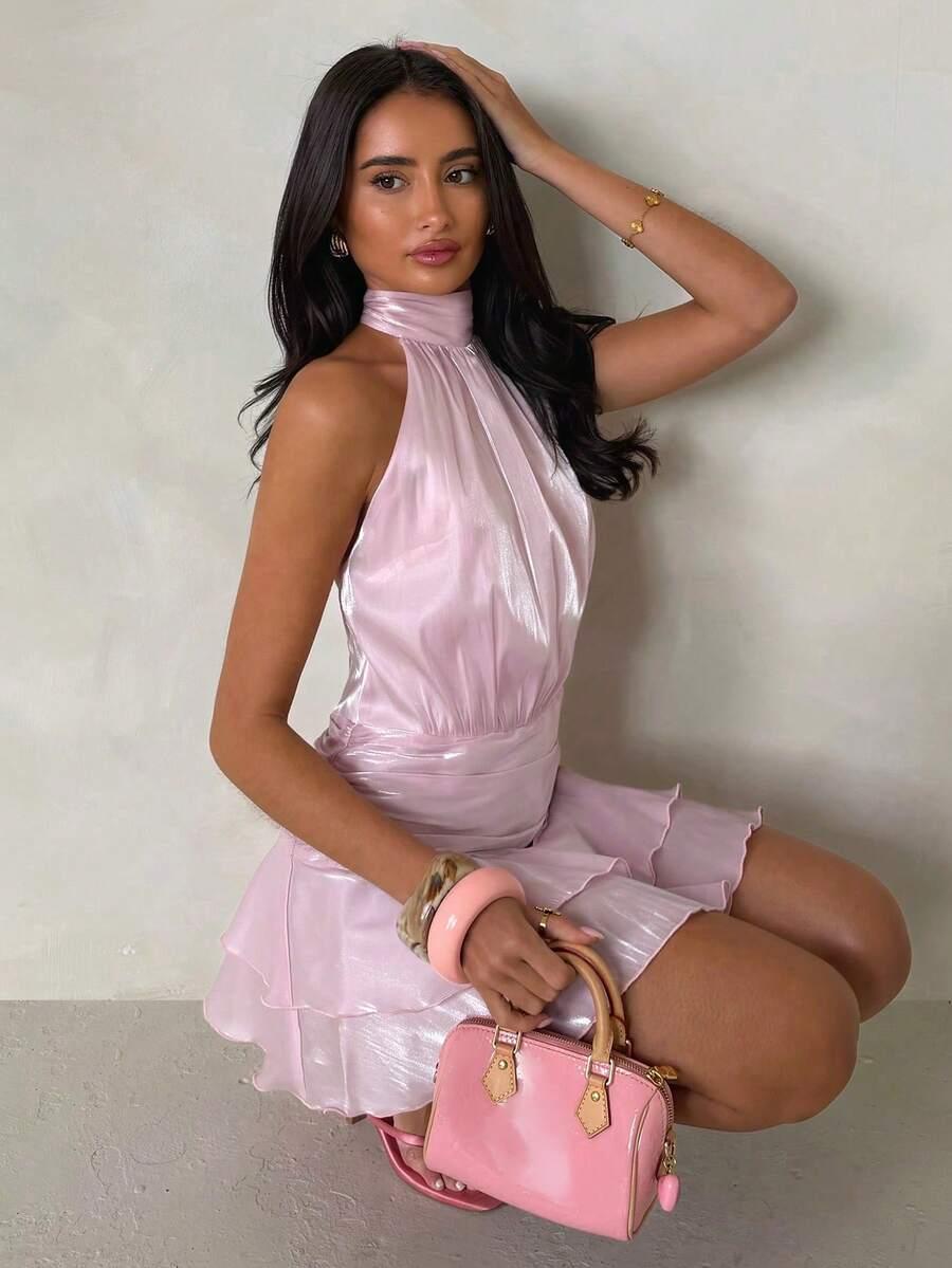 GLAMINE CHARM RÓŻOWA MINI SUKIENKA WIĄZANIE S06__L