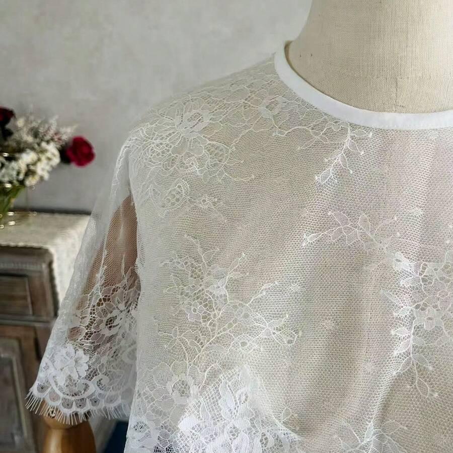 SHEIN BIAŁA NARZUTKA KORONKA S07