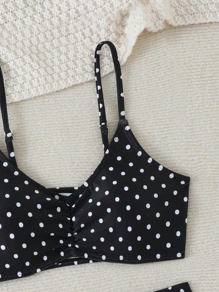 SHEIN DWUCZĘŚCIOWY STRÓJ KĄPIELOWY W GROSZKI S09__158-162
