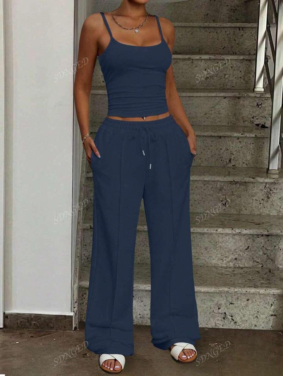 SHEIN TOP SPODNIE DRESOWE KOMPLET S06__L