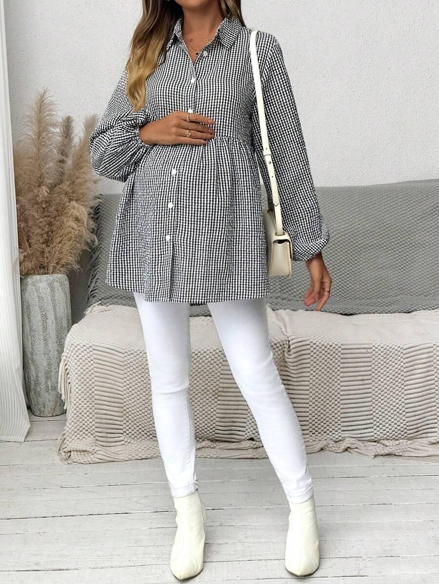 SHEIN BLUZKA W KRATKĘ S06__L