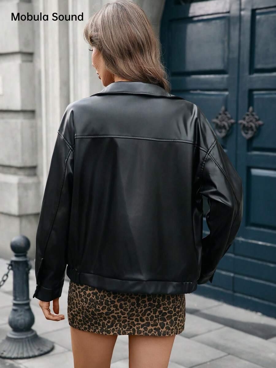 SHEIN CZARNA KURTKA IMITACJA SKÓRY S06__L