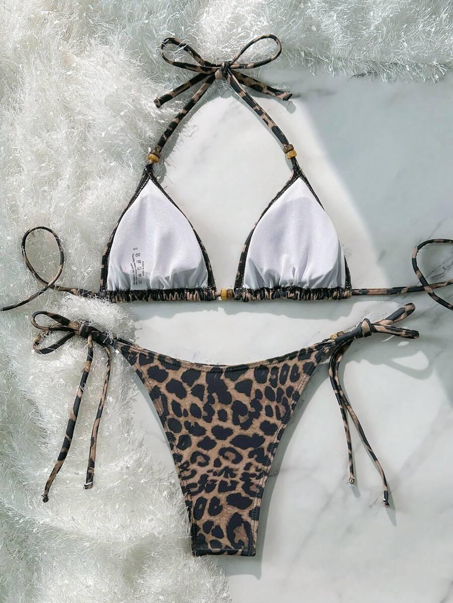 SHEIN STRÓJ KĄPIELOWY DWUCZĘŚCIOWY ANIMAL PRINT S09__XXS