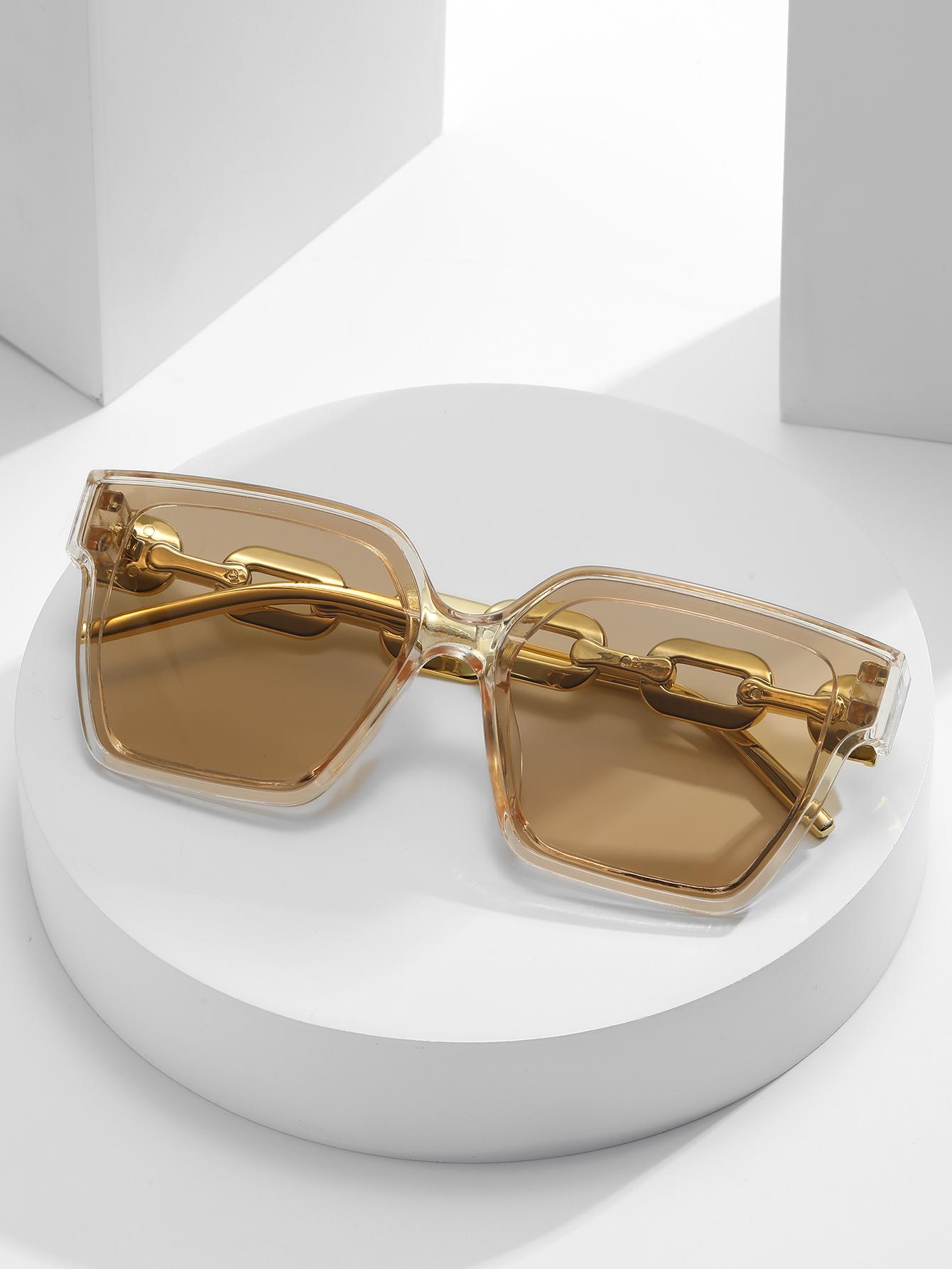 SHEIN ZŁOTE OKULARY PRZECIWSŁONECZNE S07