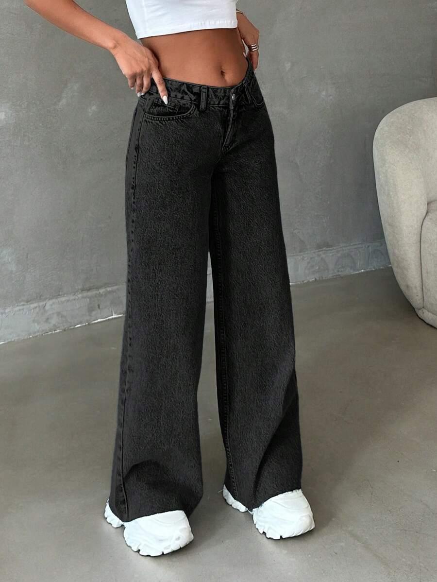 SHEIN CZARNE SPODNIE JEANS S06__XS