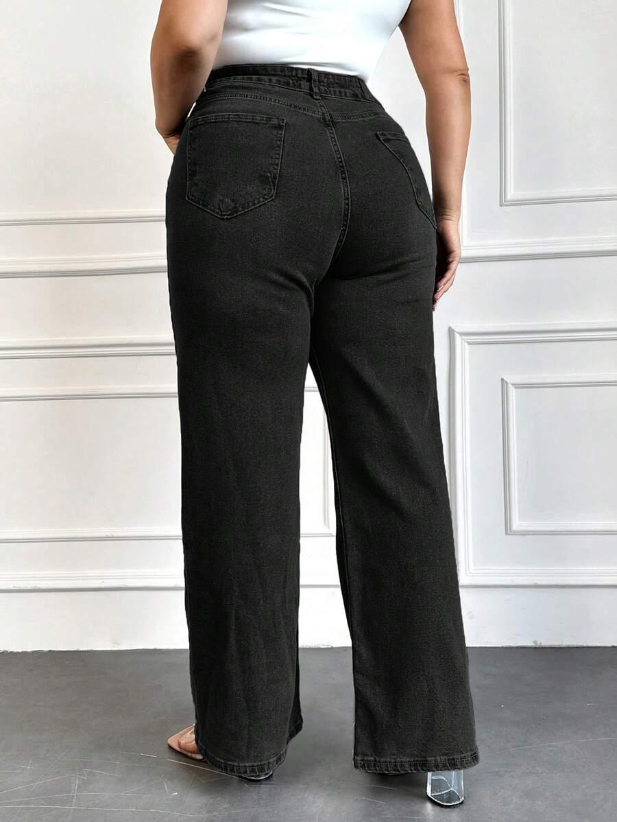 SHEIN CZARNE SPODNIE JEANSOWE S06__XXL
