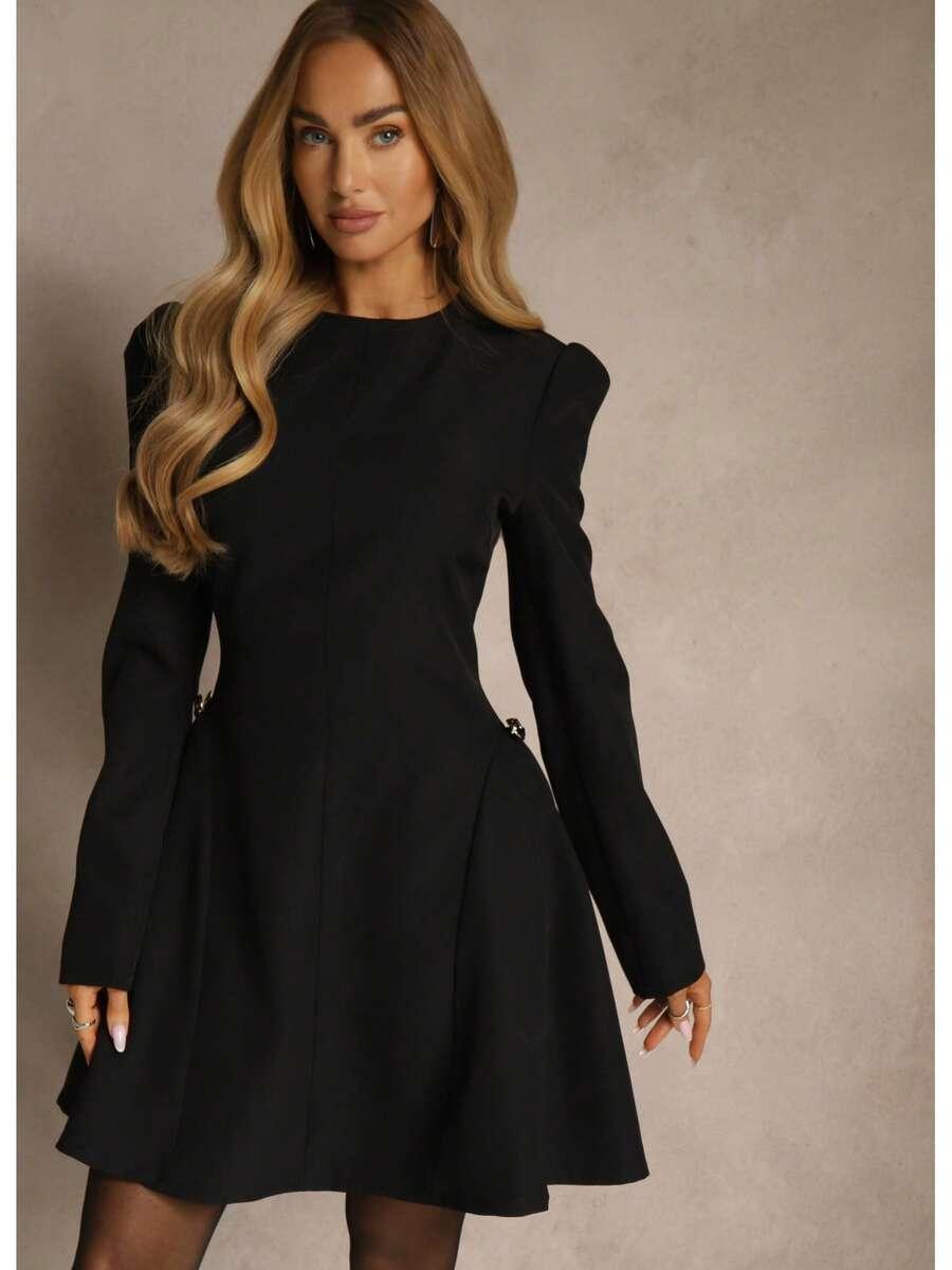 SHEIN CZARNA SUKIENKA DŁUGI RĘKAW S06__M/L
