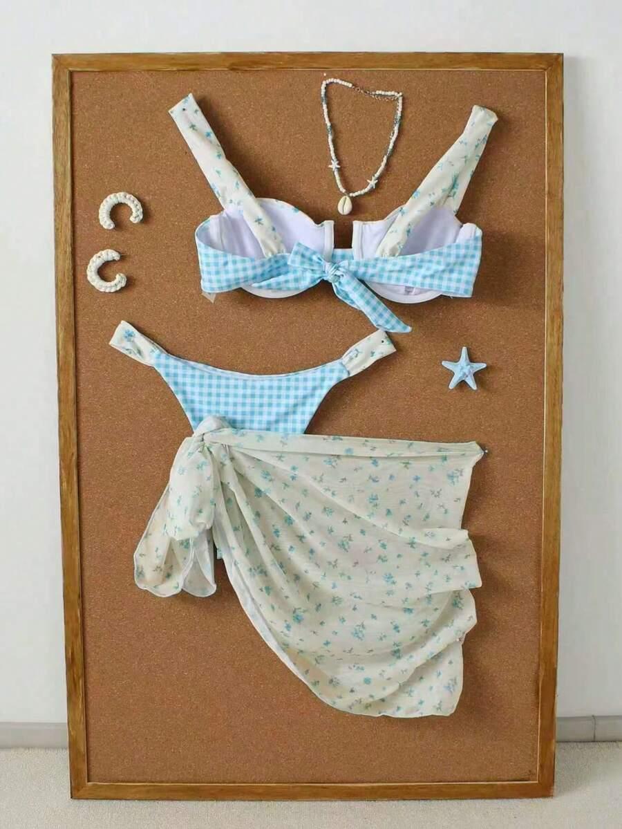 SHEIN DWUCZĘŚCIOWY STRÓJ KĄPIELOWY NARZUTKA KOMPLET S09__XS