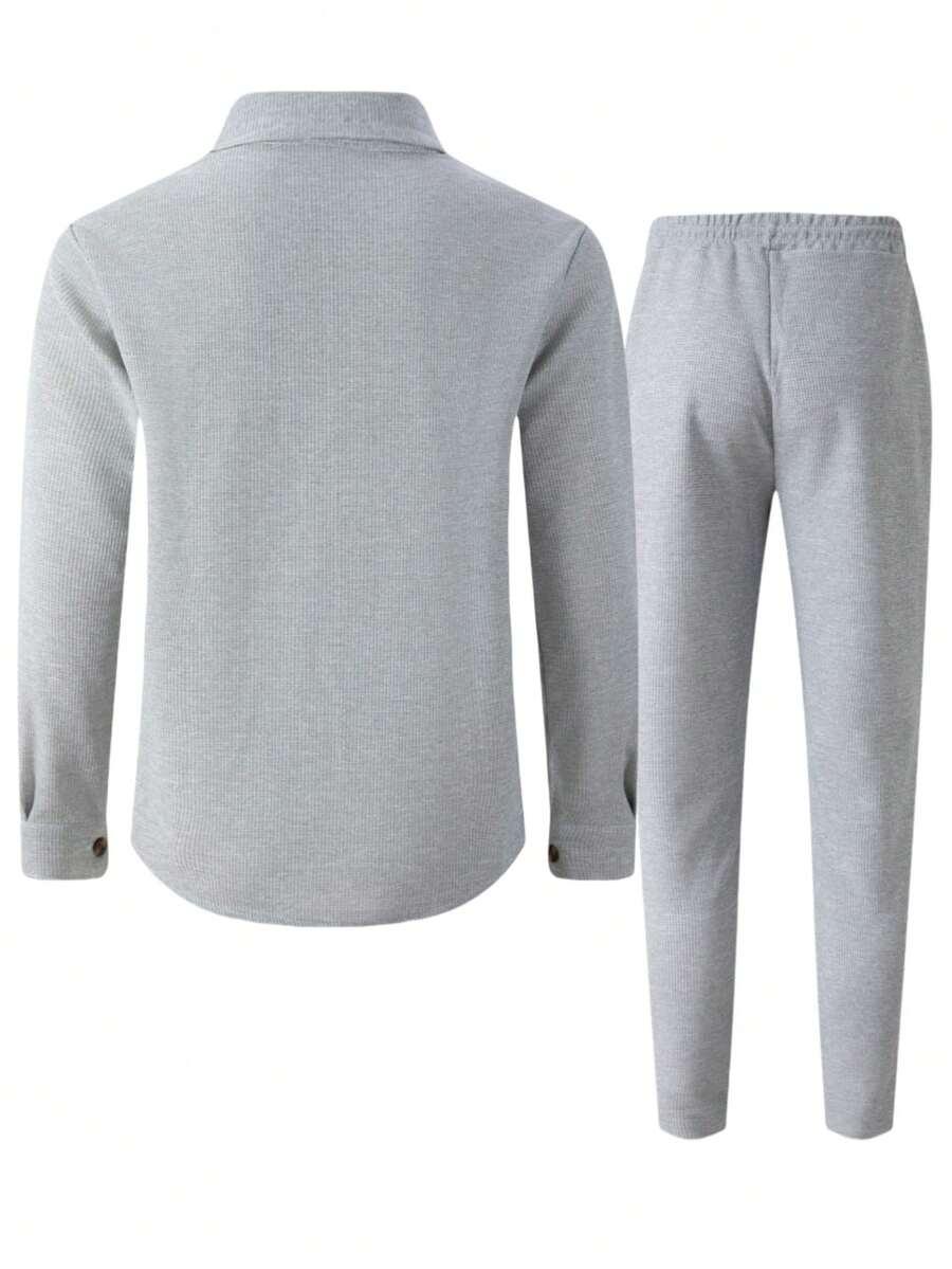 SHEIN SZARY KOMPLET KOSZULA SPODNIE S06__S