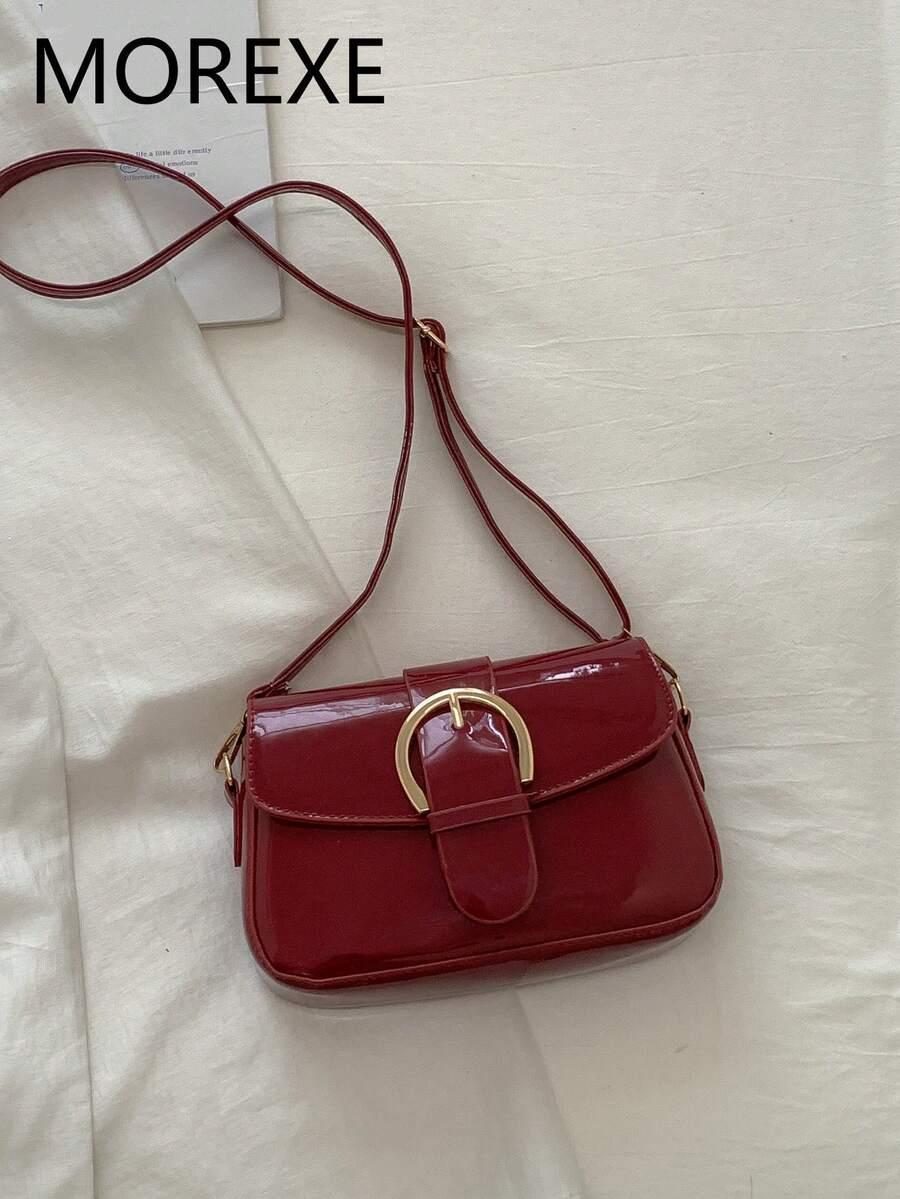SHEIN CZERWONA LAKIEROWANA TOREBKA S07__12X20CM