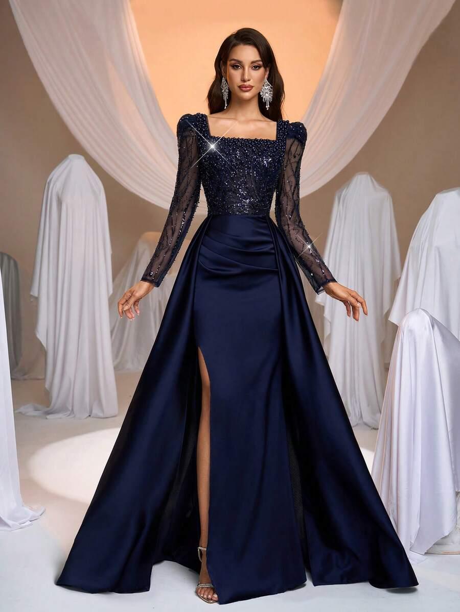 AUREIA NIEBIESKA MAXI SUKIENKA S06__M