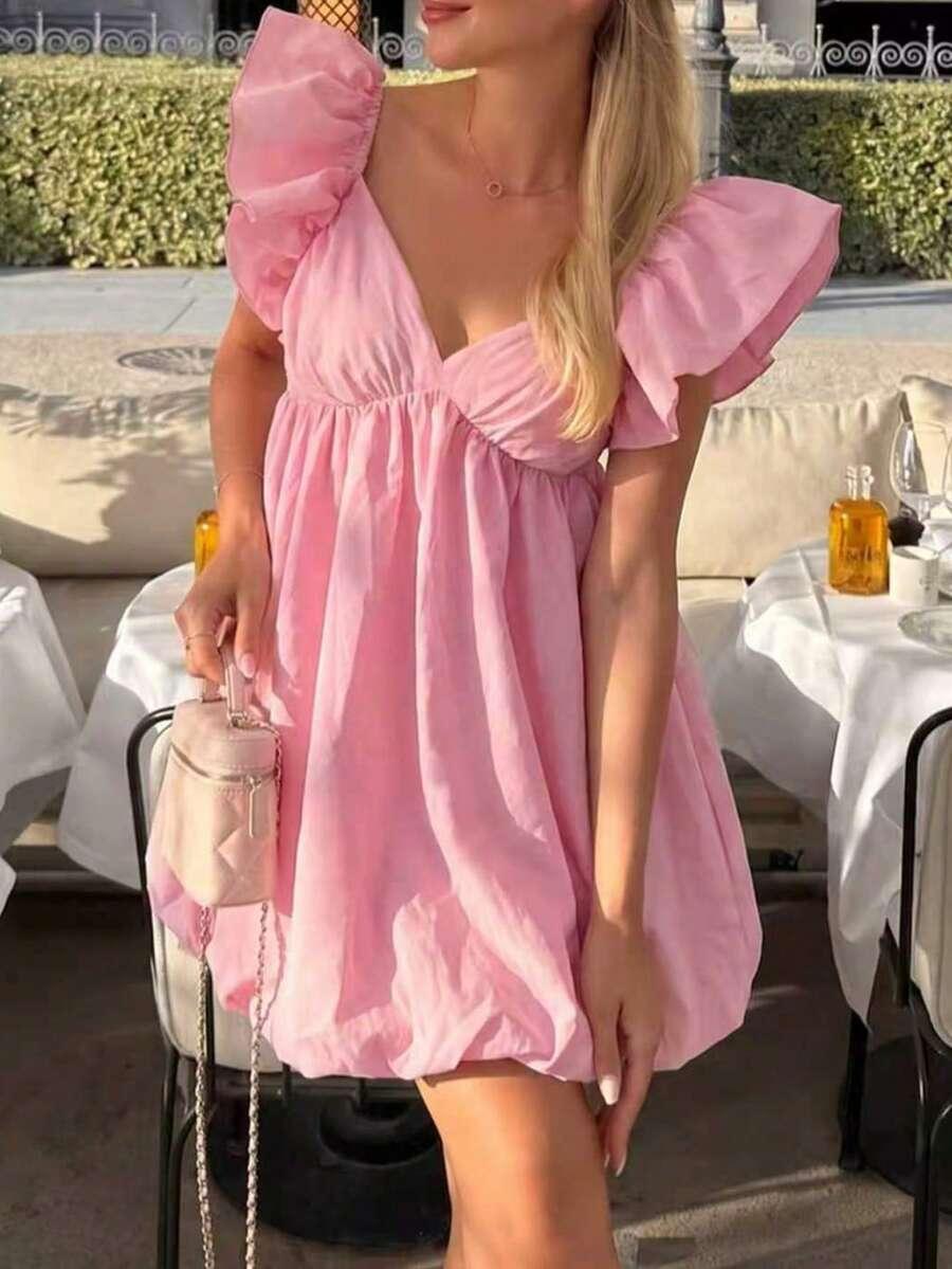 SHEIN MINI RÓŻOWA SUKIENKA BOMBKA S06__L