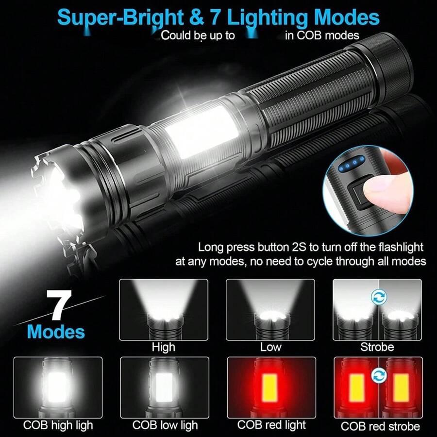 SHEIN CZARNA LATARKA LED S07__