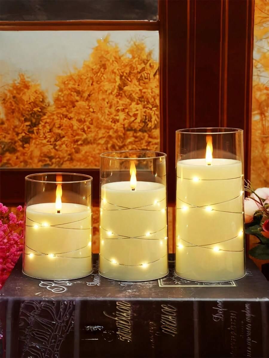 SHEIN LAMPA ŚWIECA NA BATERIE 3-PACK S07
