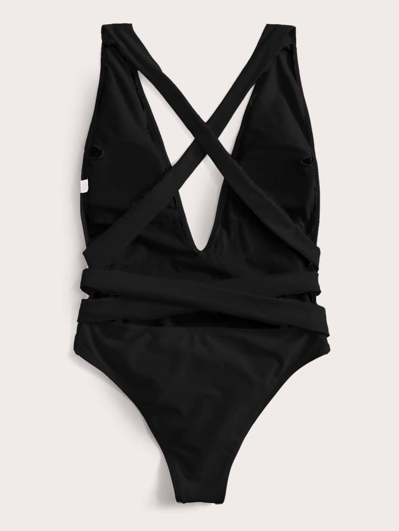 SHEIN KOSTIUM KĄPIELOWY WIĄZANIE S09__S