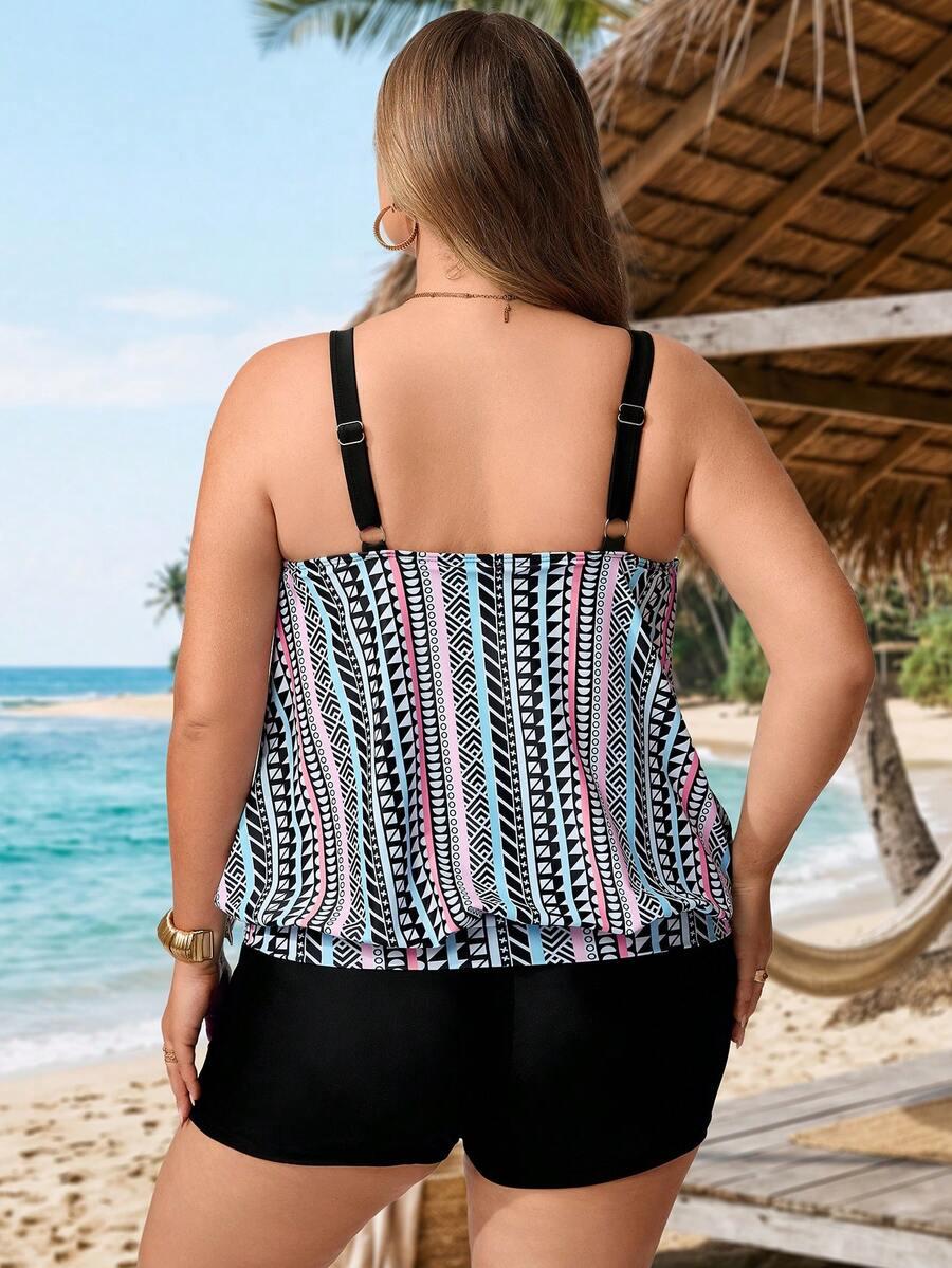 SHEIN DWUCZĘŚCIOWY STRÓJ KĄPIELOWY WZÓR S06__60-62
