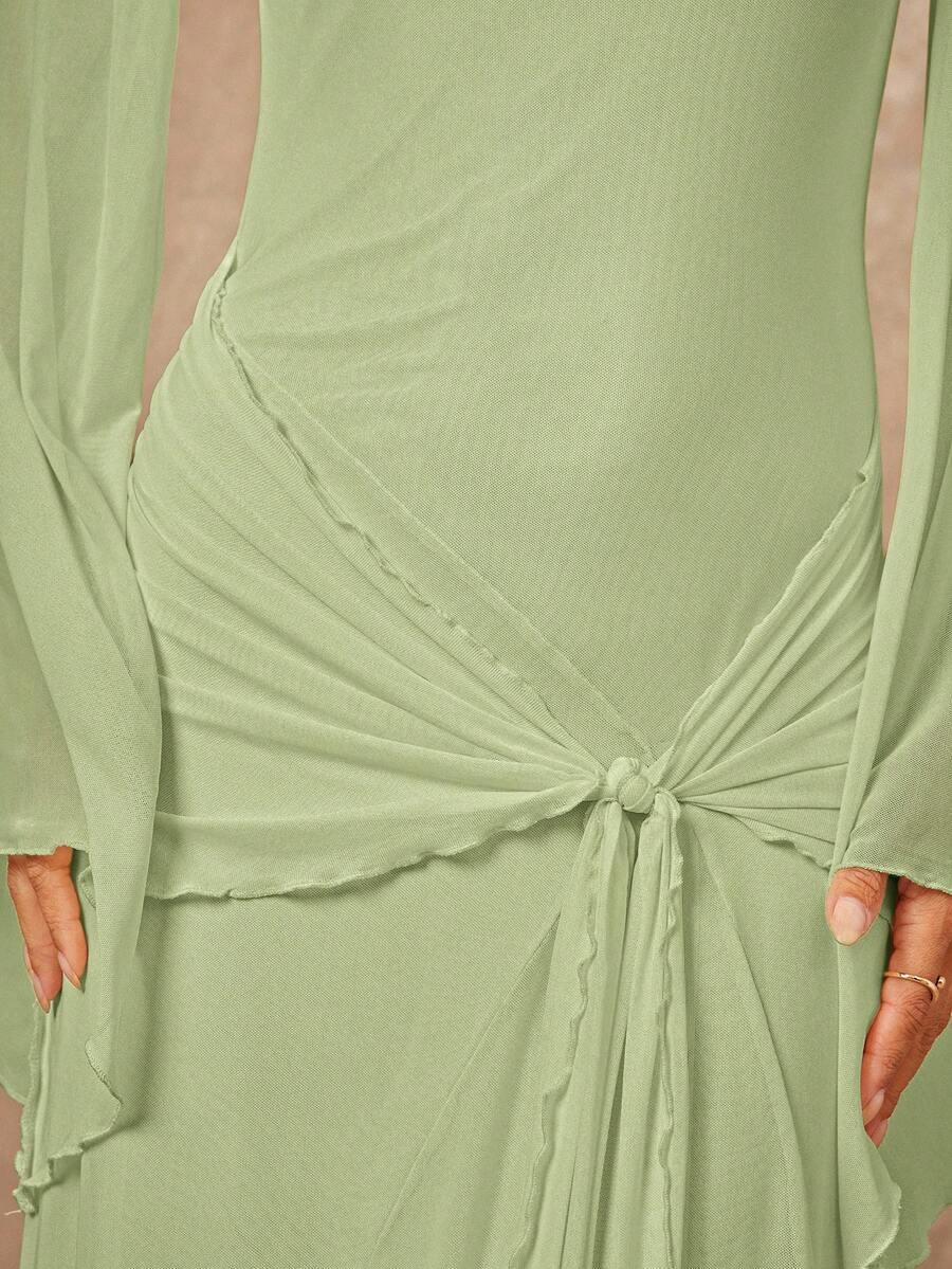 SHEIN ZIELONA MAXI SUKIENKA S06__S