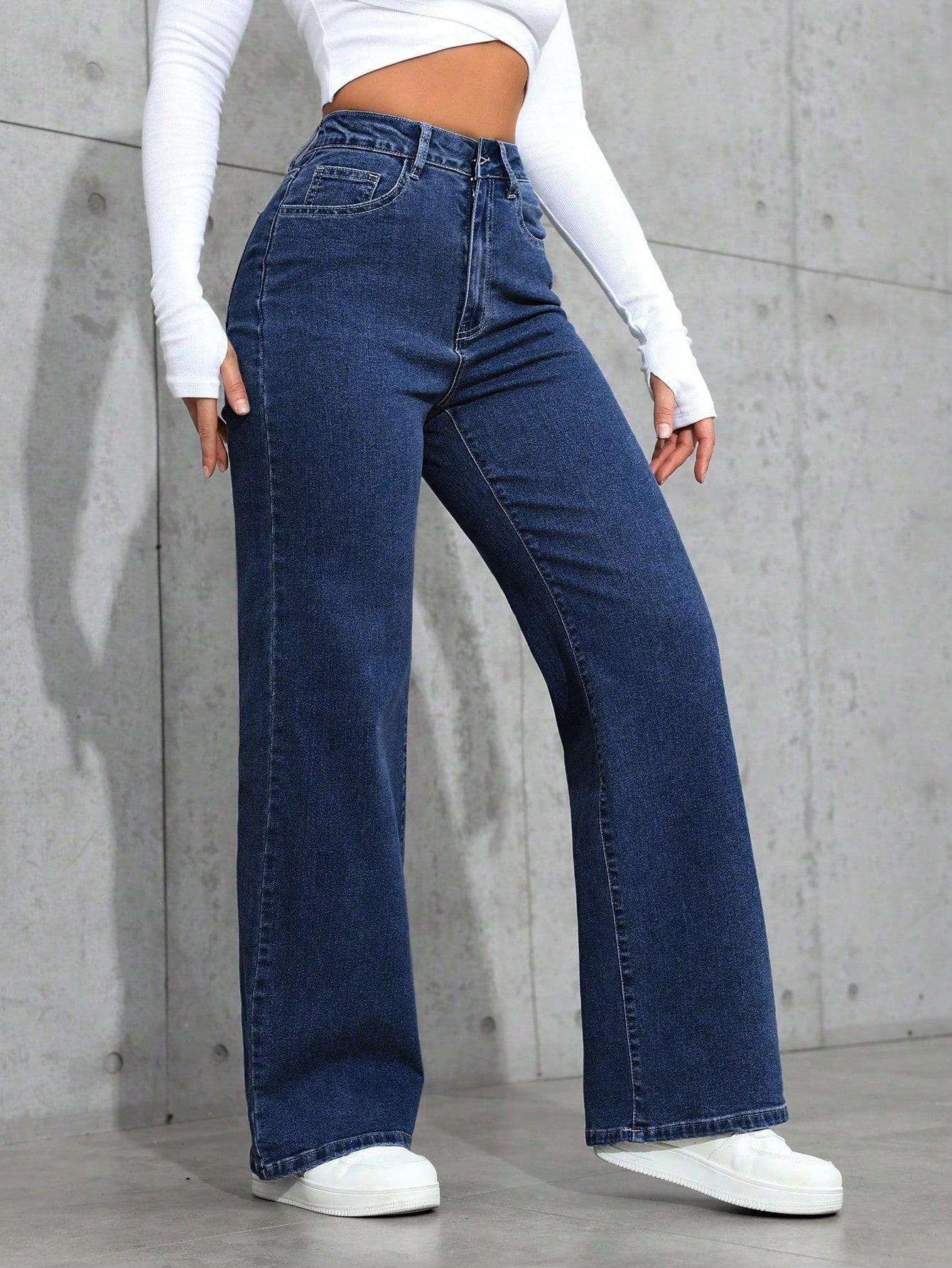 SHEIN SPODNIE JEANS PROSTA NOGAWKA S06__M