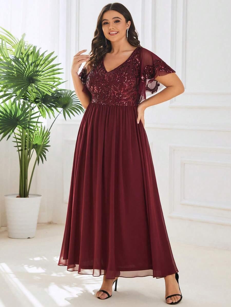 EVERPRETTY BEŻOWA MAXI SUKIENKA V-NECK S06__48