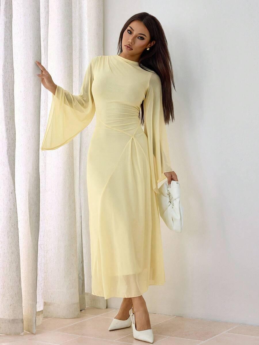SHEIN ŻÓŁTA MAXI SUKIENKA S06__XXS