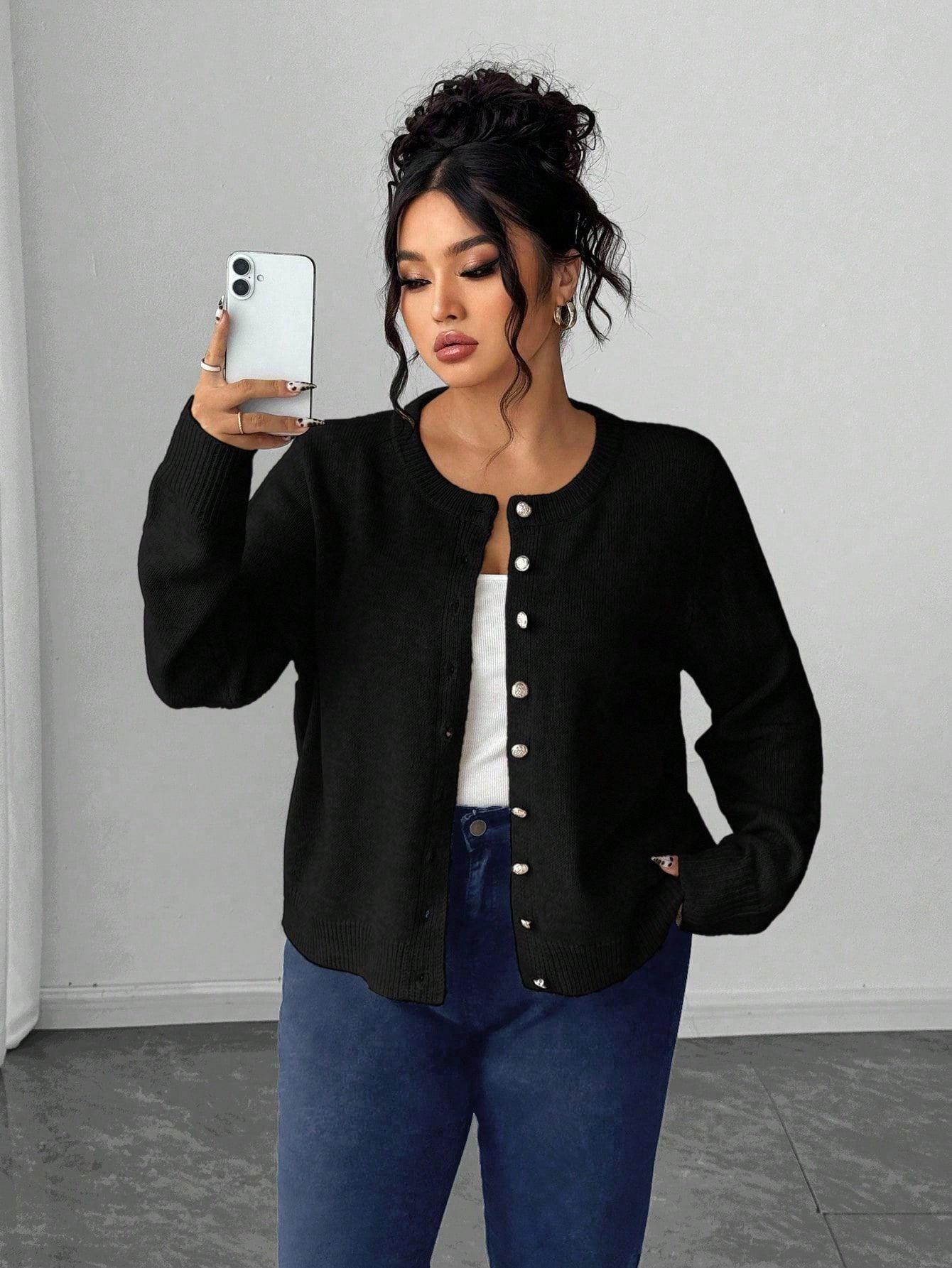 SHEIN CZARNY SWETER GUZIKI S06__50