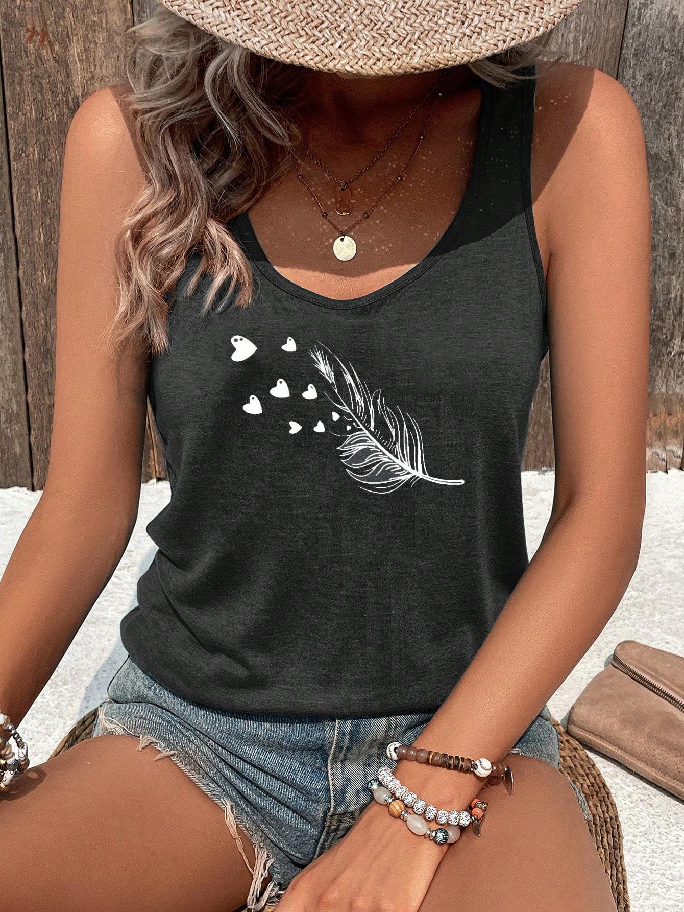 SHEIN SZARY TOP PRINT S06__S