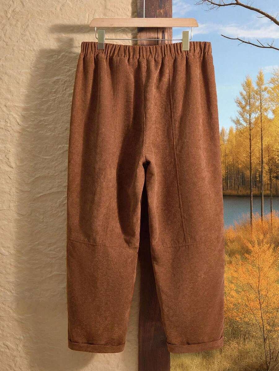 SHEIN BRĄZOWE SPODNIE CASUAL S06__46