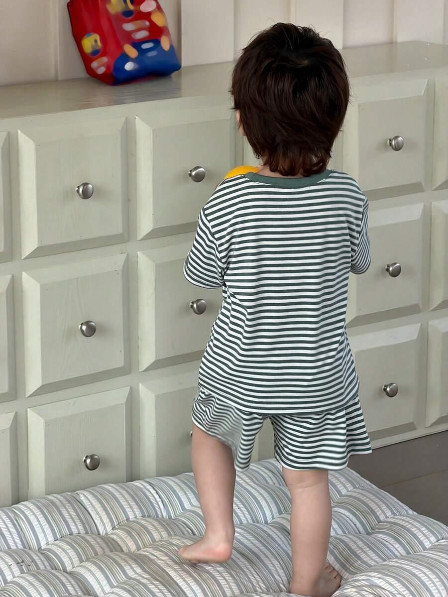 DAZY KIDS BLUZKA SPODENKI KOMPLET W PASKI S06__74/80
