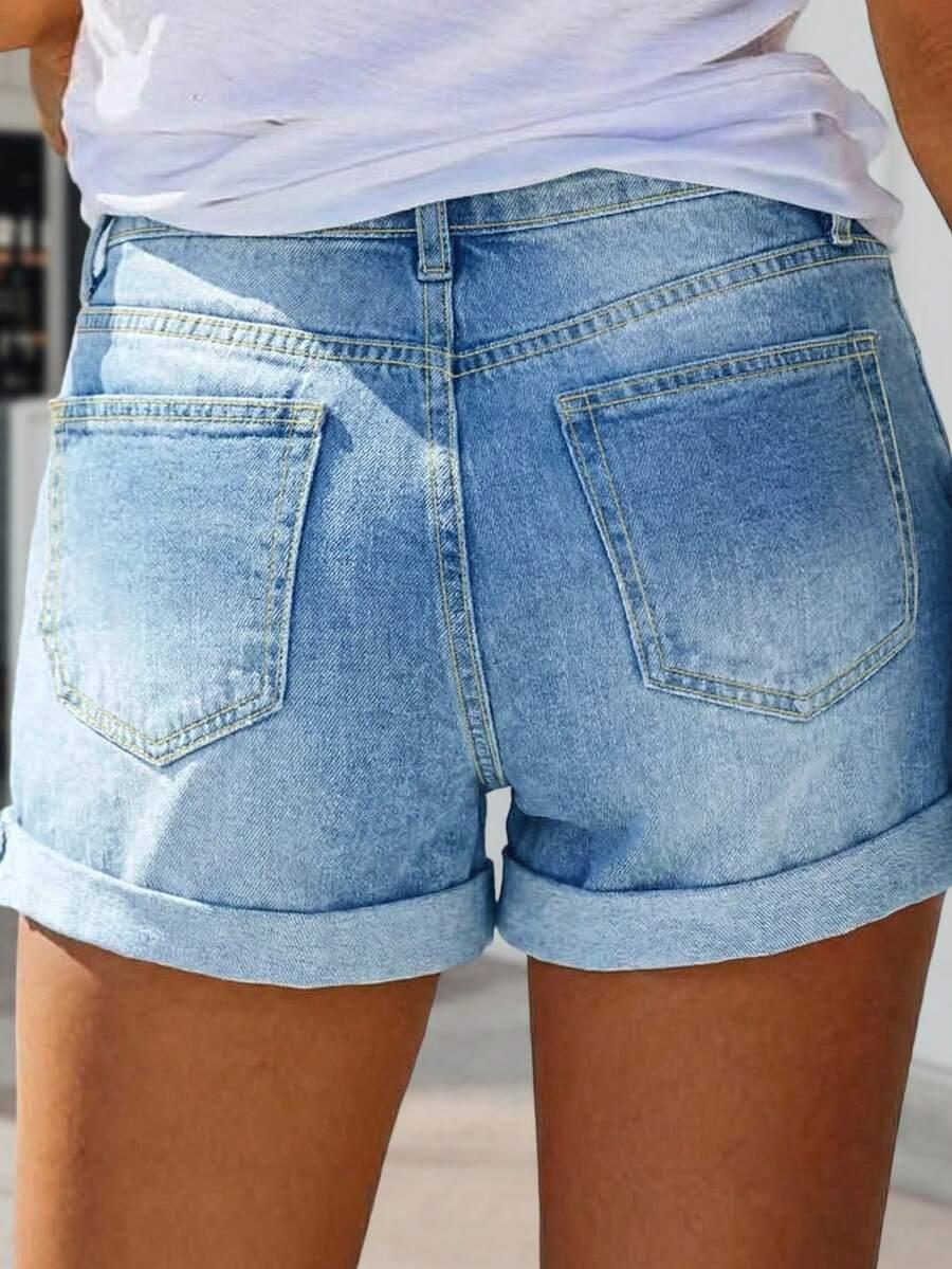 SHEIN NIEBIESKIE KRÓTKIE SPODENKI JEANS S06__S