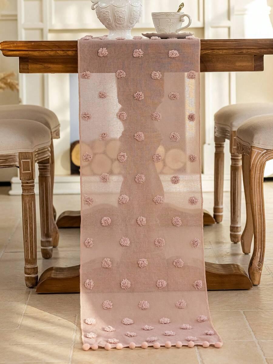 SHEIN RÓŻOWY BIEŻNIK NA STÓŁ S07__35X180CM