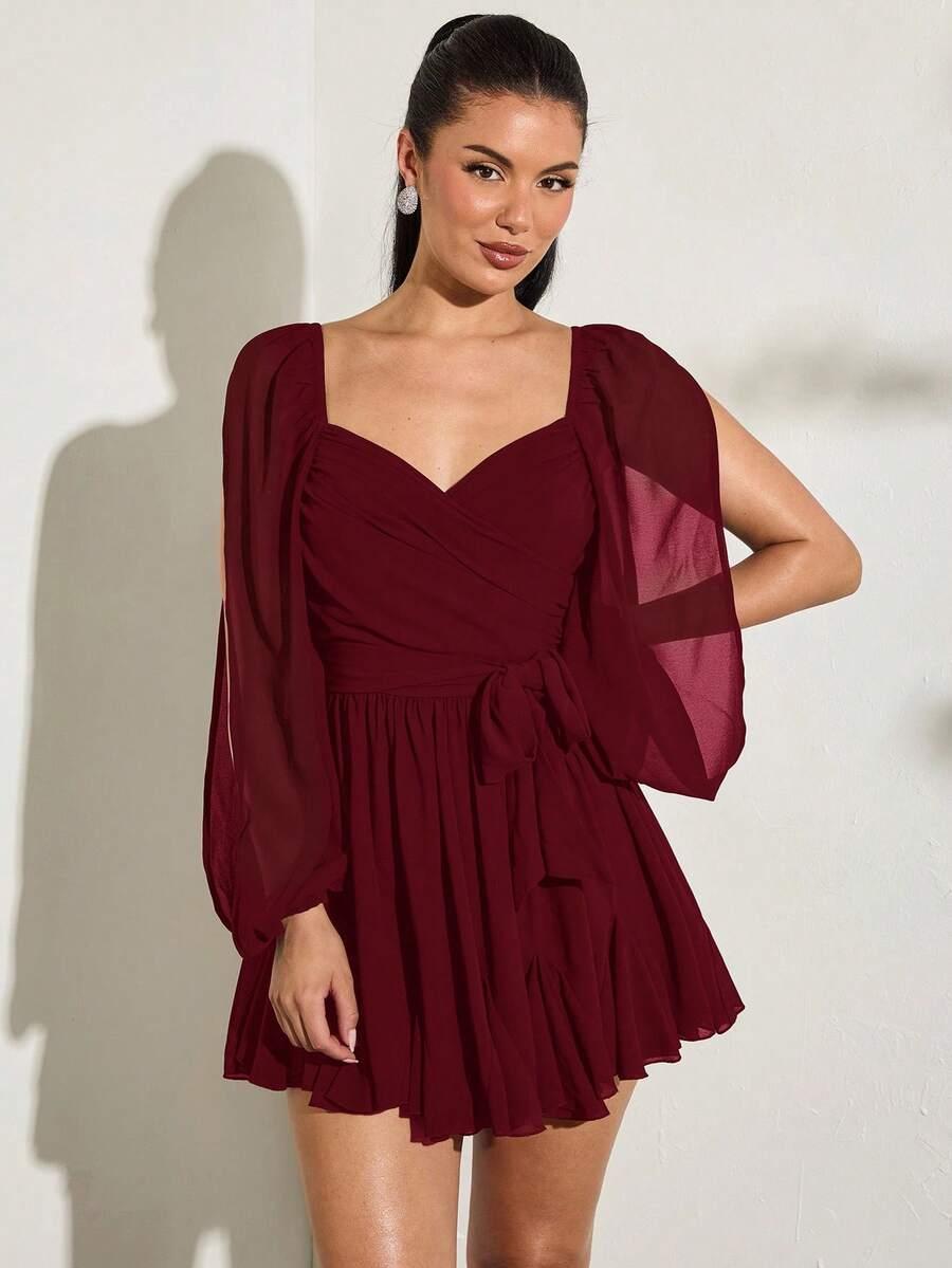 SHEIN CZERWONA MINI SUKIENKA S06__M