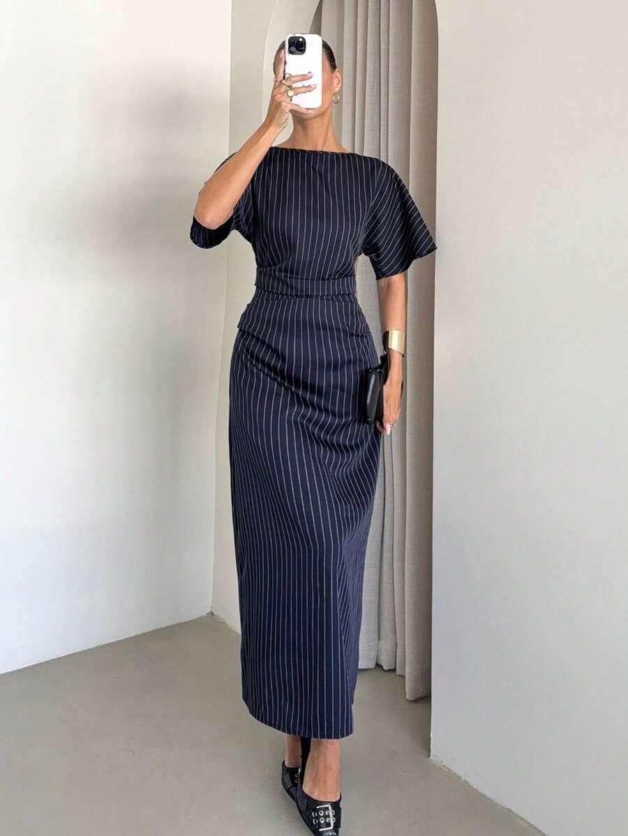 SHEIN NIEBIESKA MAXI SUKIENKA S06__S