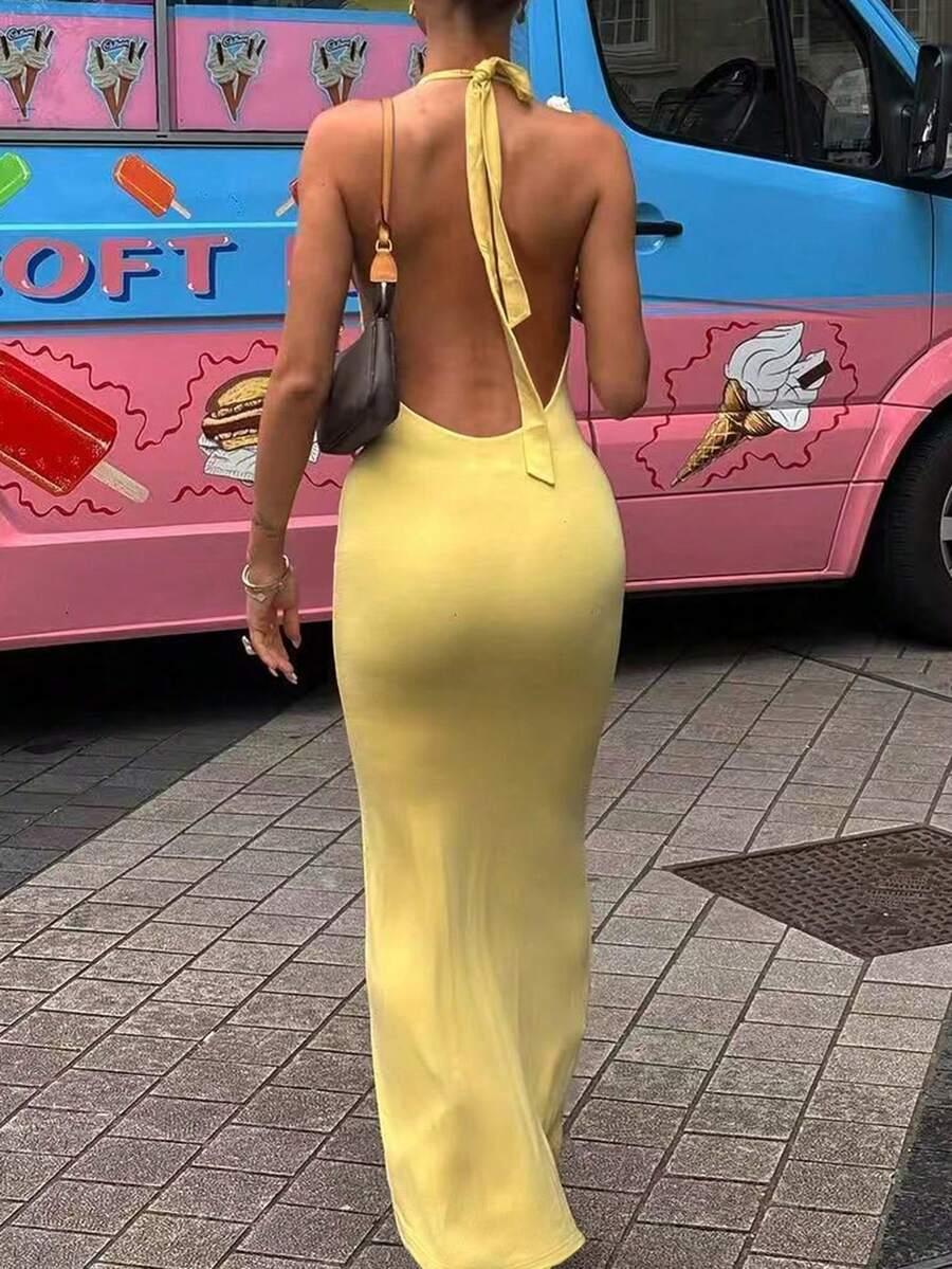 SHEIN ŻÓŁTA SUKIENKA MAXI S06__XS