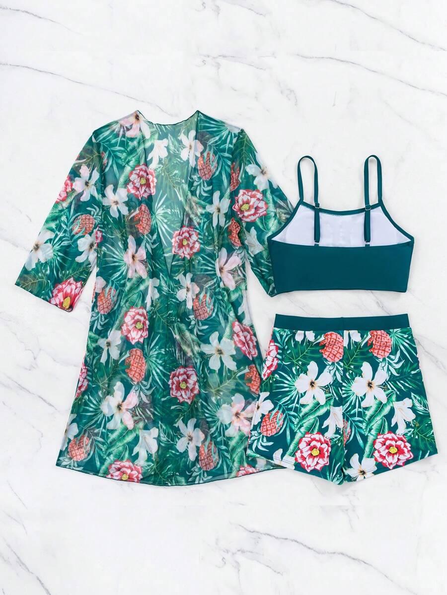 SHEIN DWUCZĘŚCIOWY STRÓJ KĄPIELOWY NARZUTKA KOMPLET S09__L