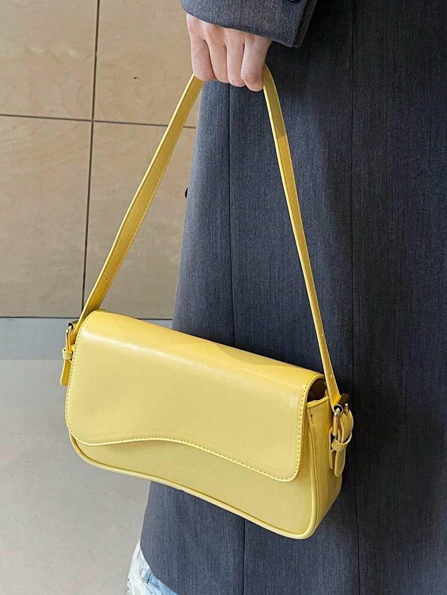 SHEIN ŻÓŁTA TOREBKA IMITACJA SKÓRY S07__25X7X15