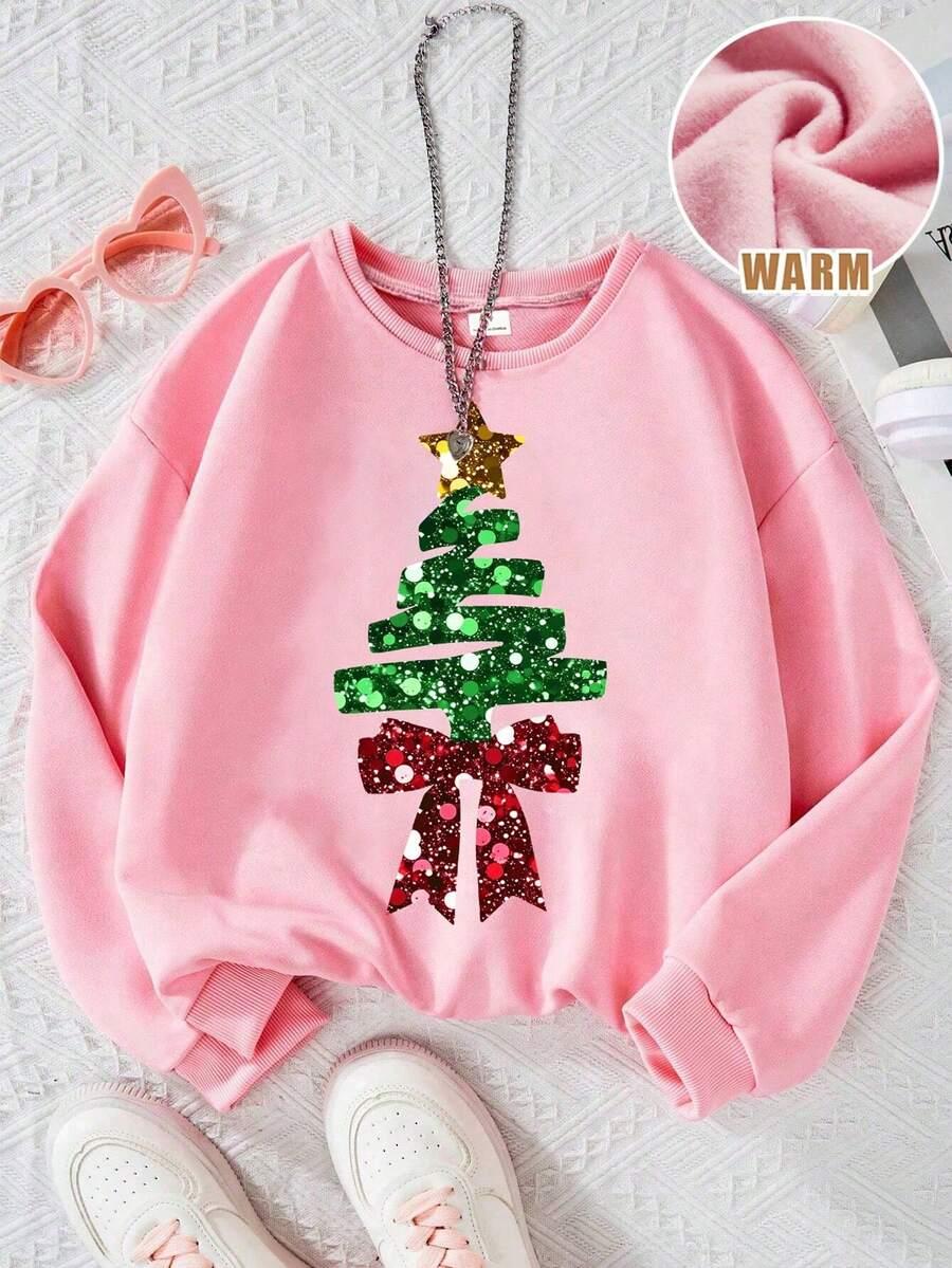 SHEIN RÓŻOWA ŚWIĄTECZNA BLUZA BDD__110/116