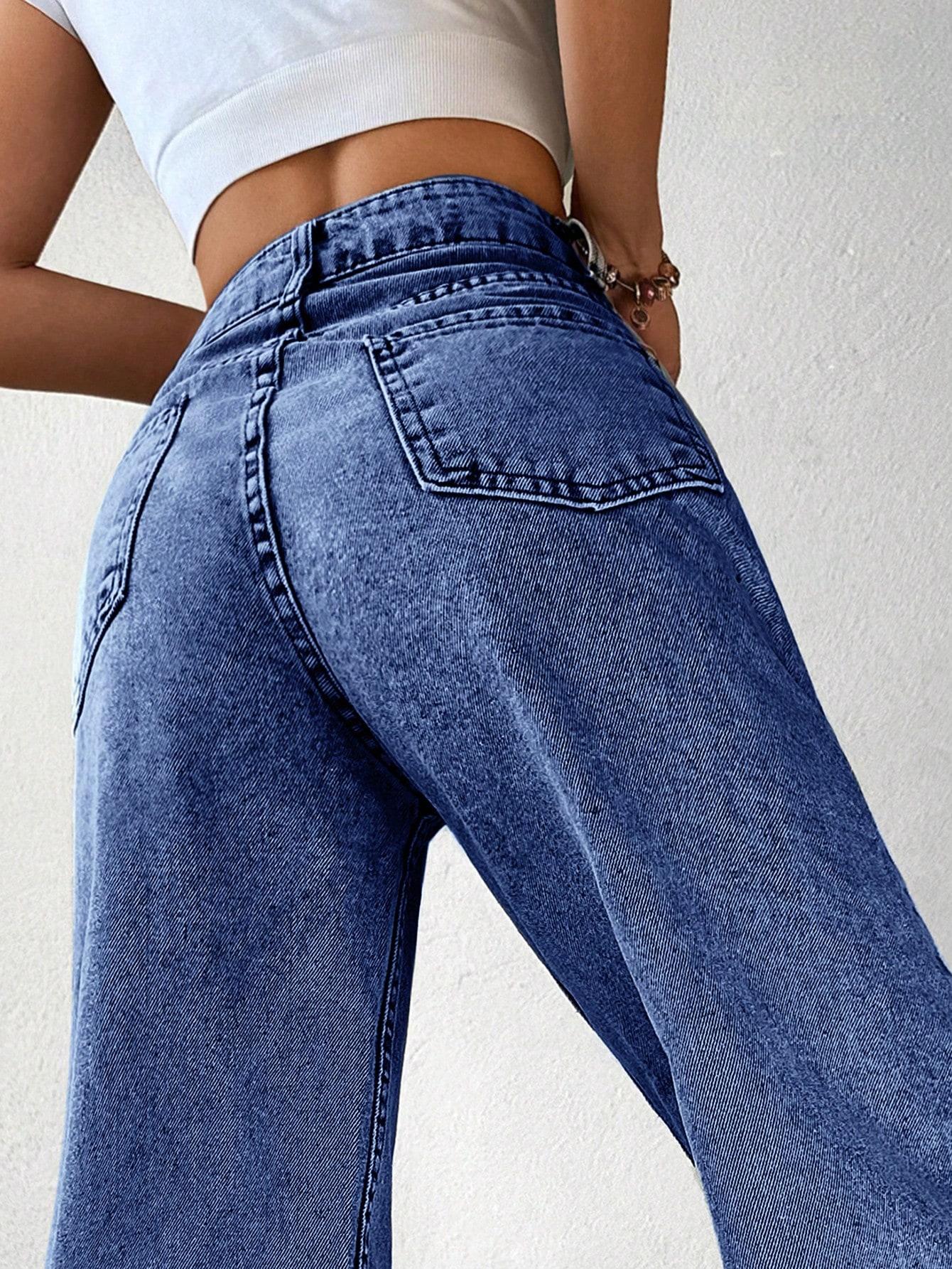 SHEIN NIEBIESKIE SPODNIE JEANS S06__S