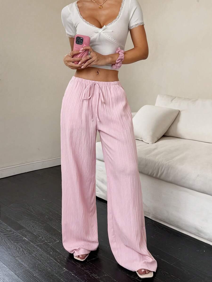 SHEIN RÓŻOWE SPODNIE CASUAL S06__S