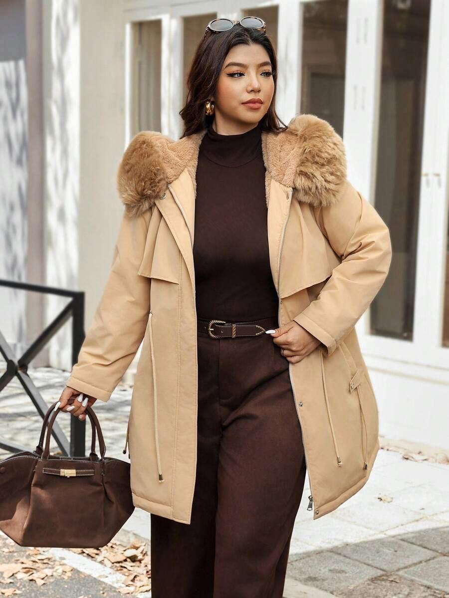 SHEIN BEŻOWA KURTKA KAPTUR W01__46