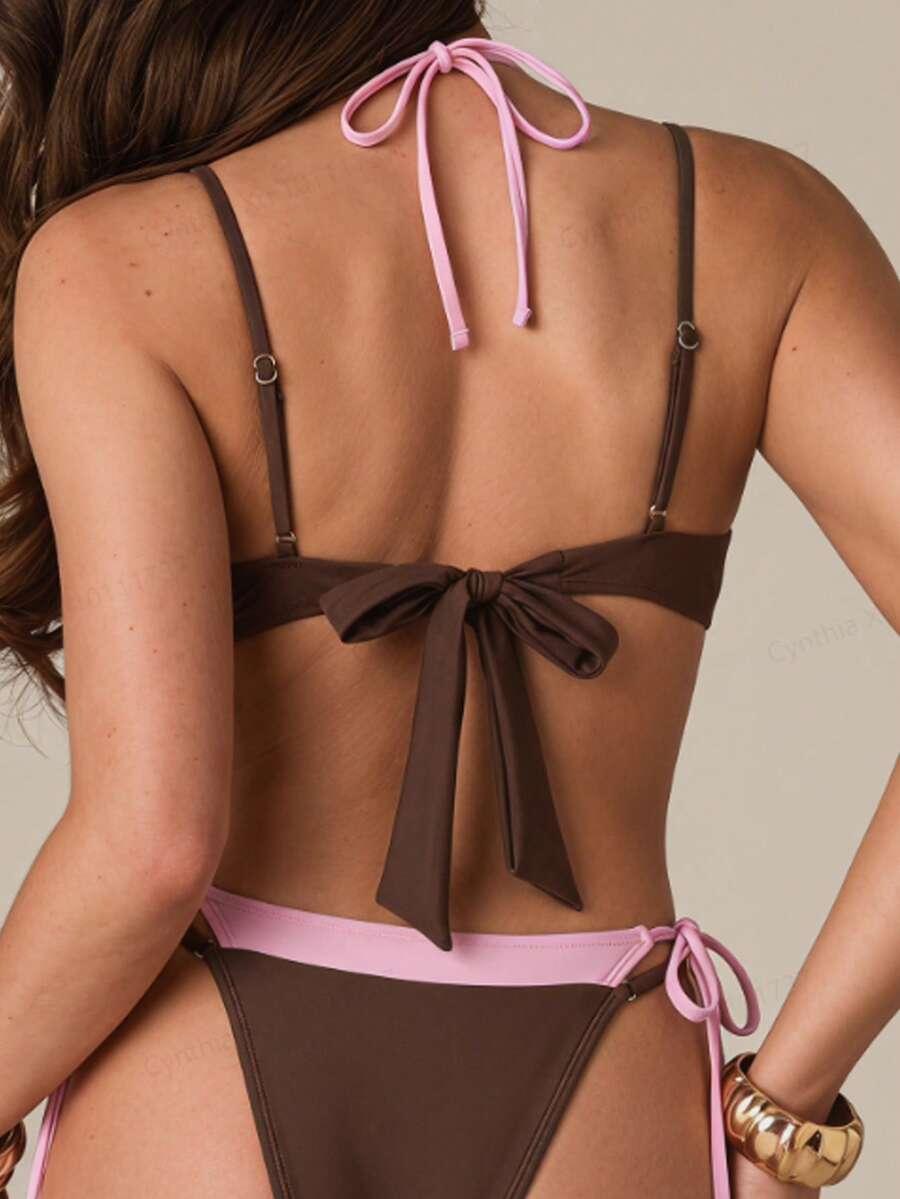 SHEIN DWUCZĘŚCIOWY STRÓJ KĄPIELOWY WIĄZANIE S09__M