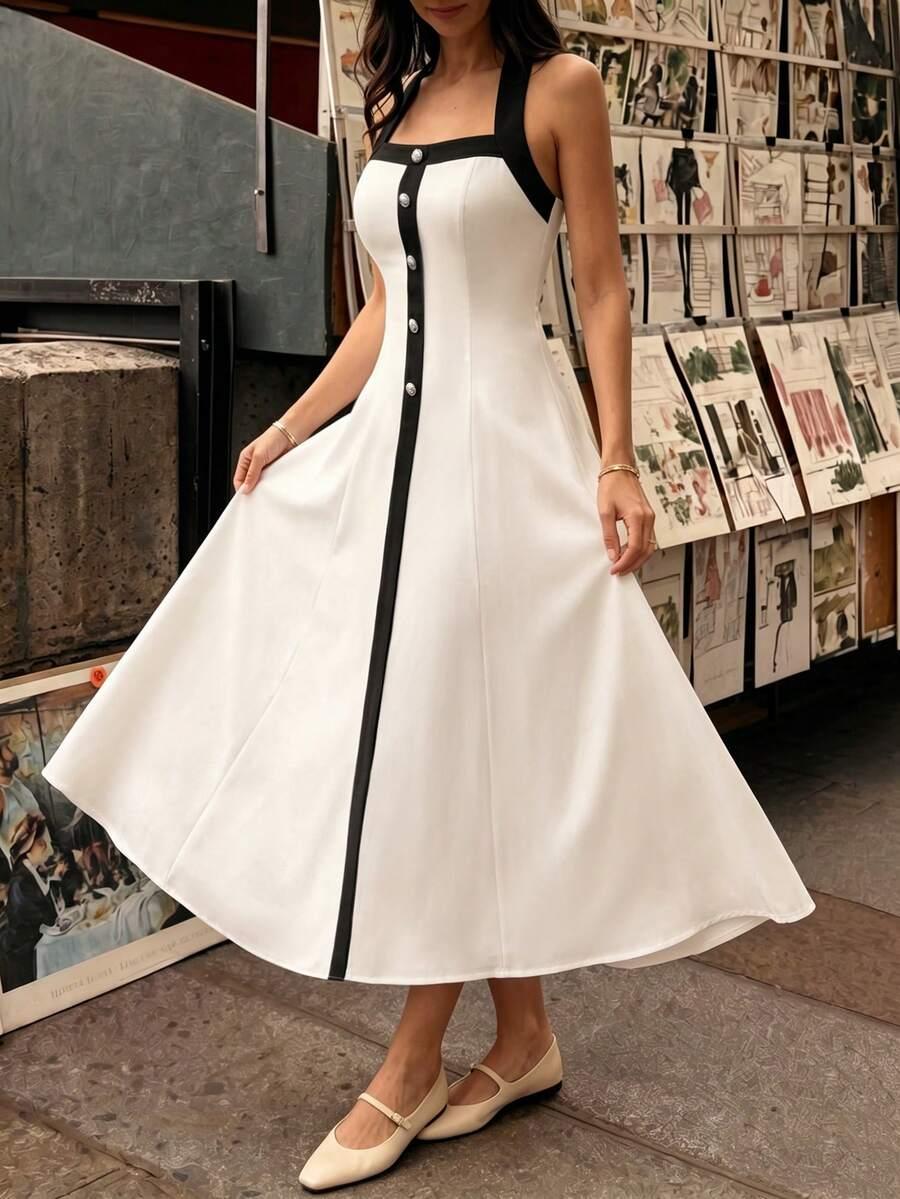 SHEIN BIAŁA MAXI SUKIENKA S09__L