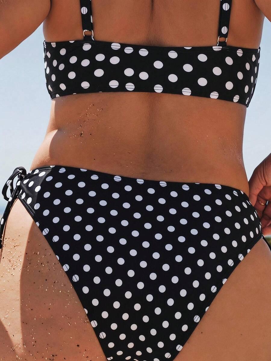 SHEIN KOMPLET BIKINI WZÓR GROSZKI S09__48