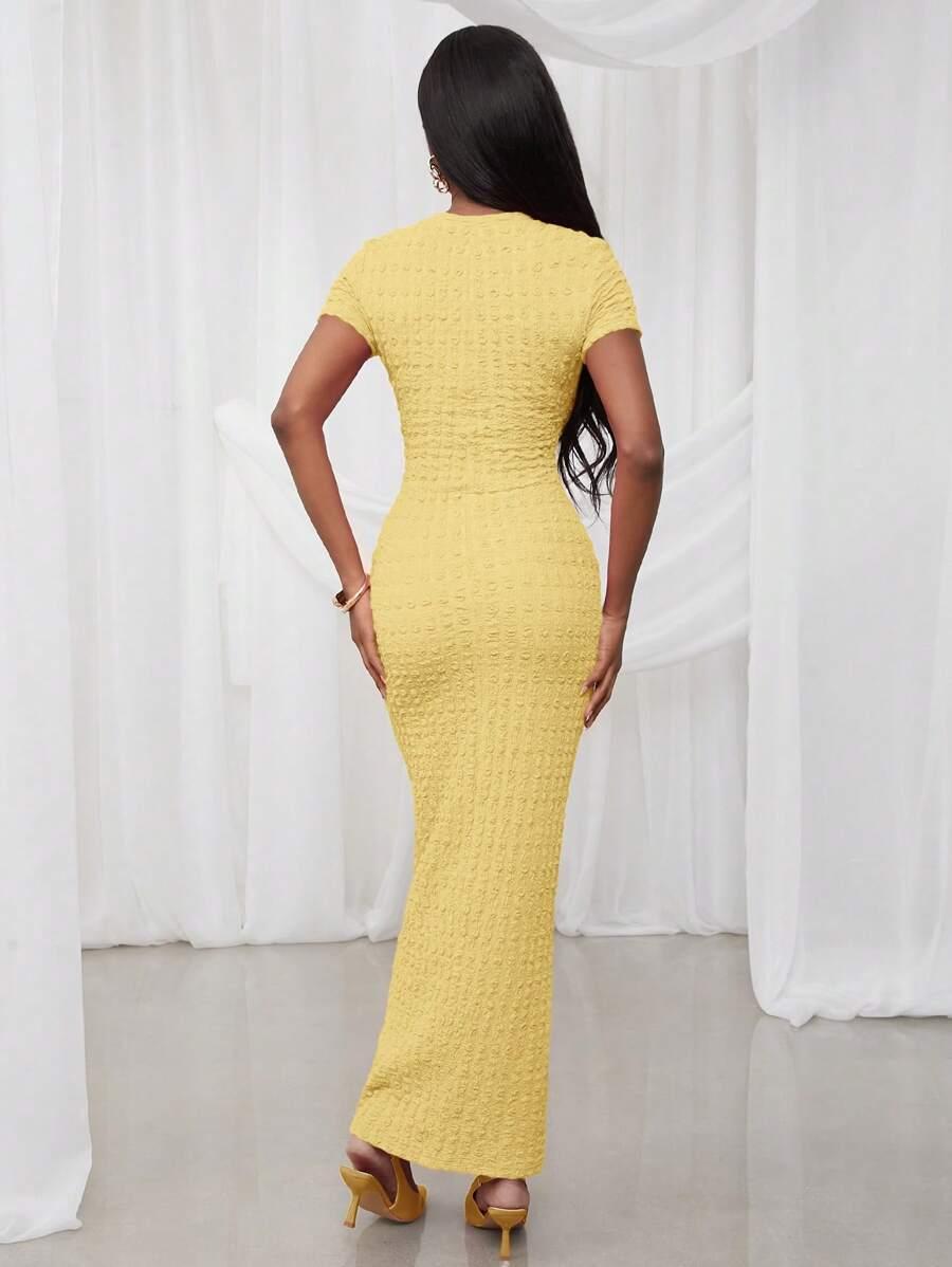 SHEIN ŻÓŁTA MAXI SUKIENKA S06__XS