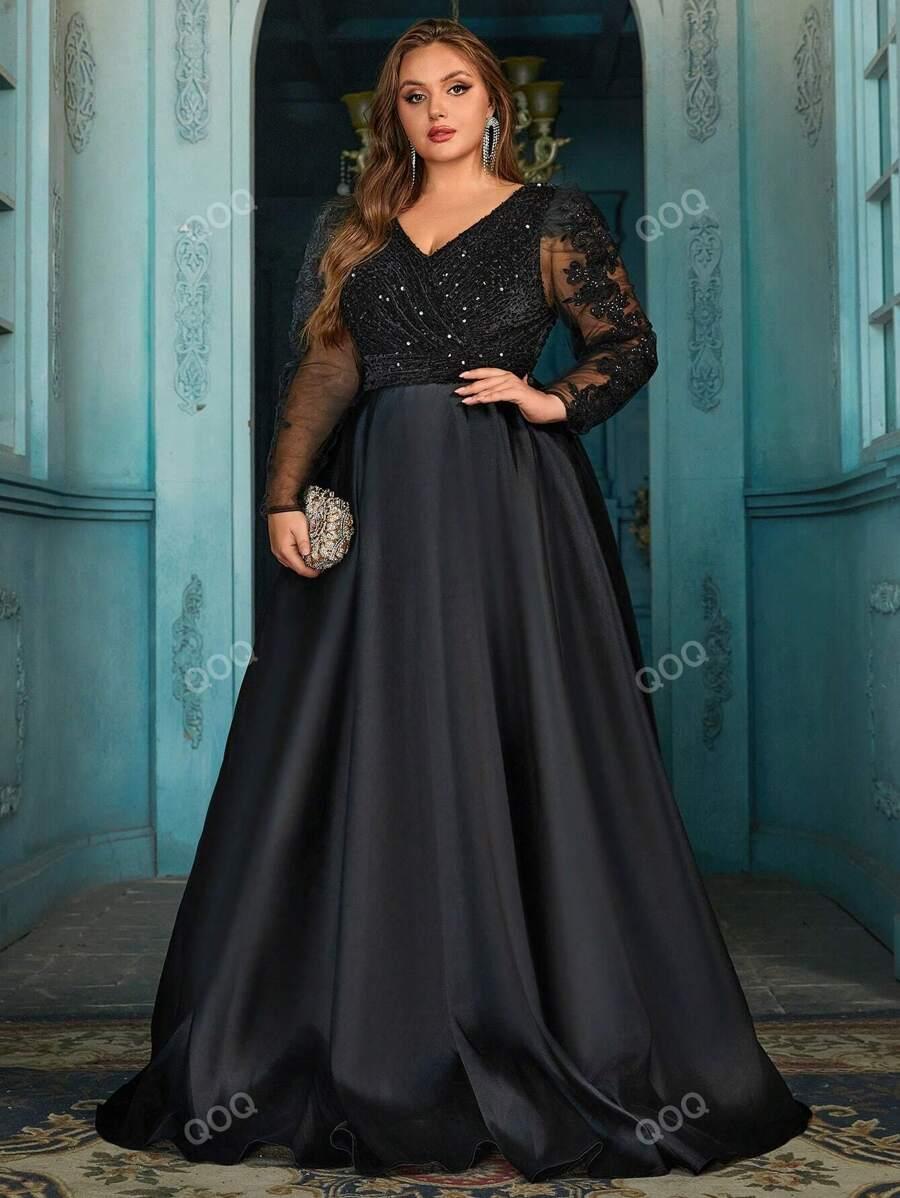 SHEIN CZARNA MAXI SUKIENKA S06__48