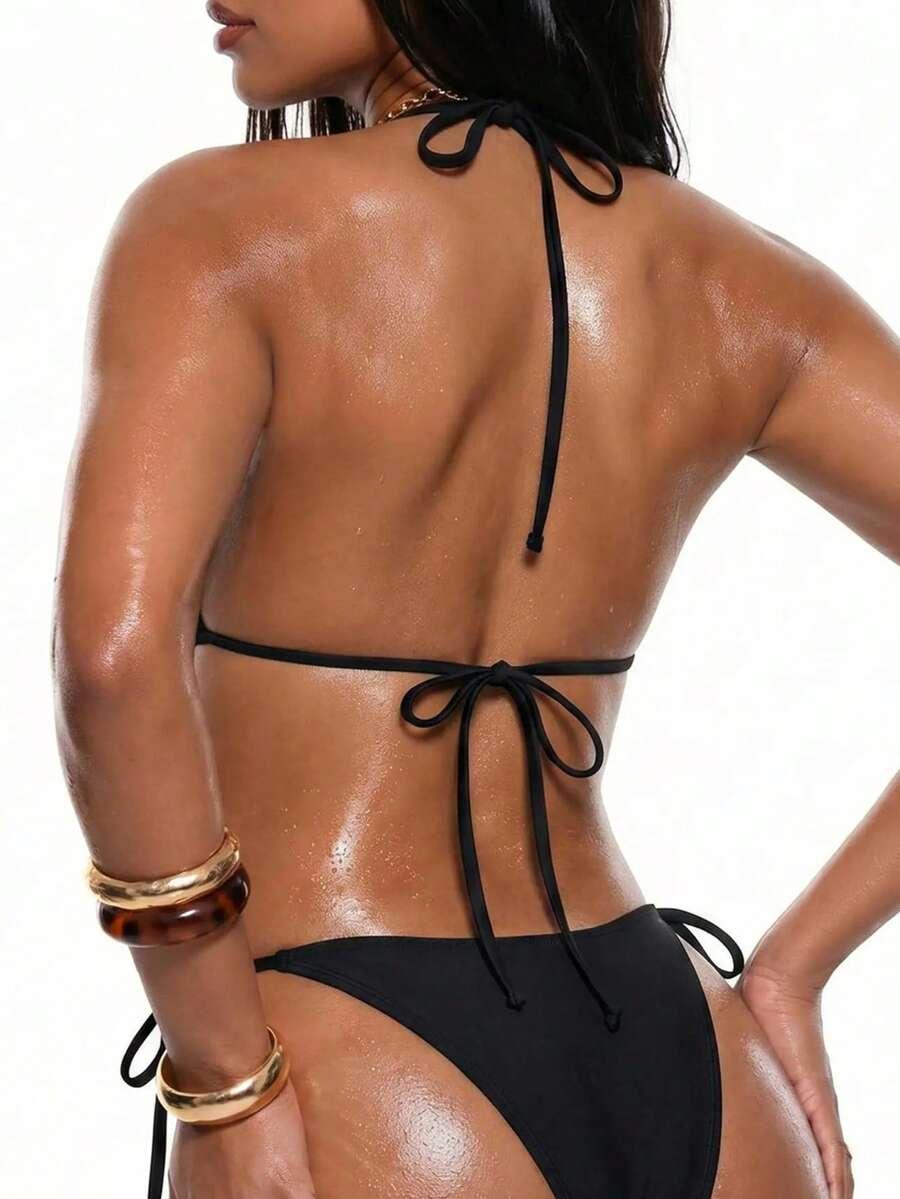 SHEIN DWUCZĘŚCIOWY STRÓJ KĄPIELOWY WIĄZANIE S09__M