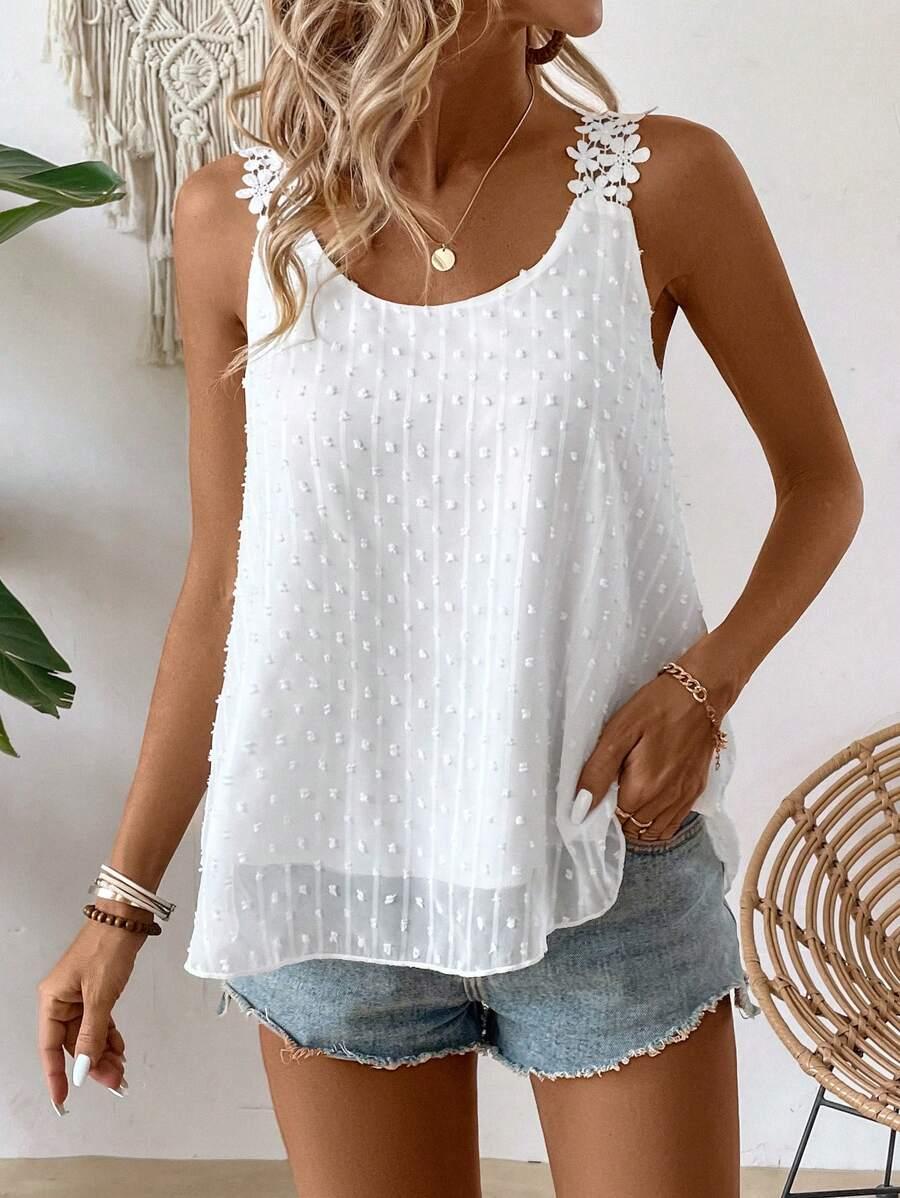 SHEIN BIAŁY TOP NA RAMIĄCZKACH S06__L