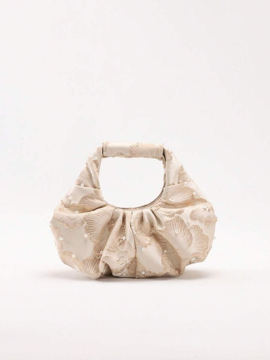 SHEIN BEŻOWA TOREBKA ZDOBIENIE S07__30X4X26